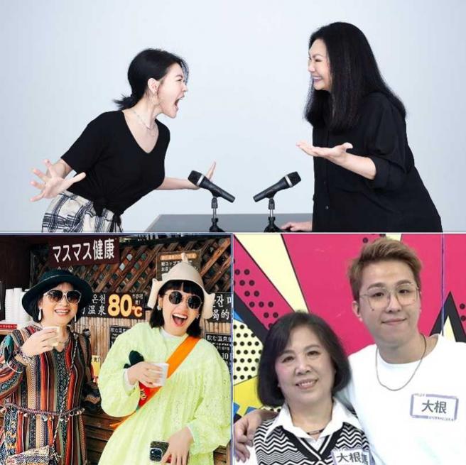 大小S的妈妈「S妈」（上图）、Lulu的妈妈「Lu妈」（左下图）与大根的妈妈「大根妈」（右下图）上节目都充满效果让人捧腹。（图／金星文创提供、取自Lulu脸书、YT）