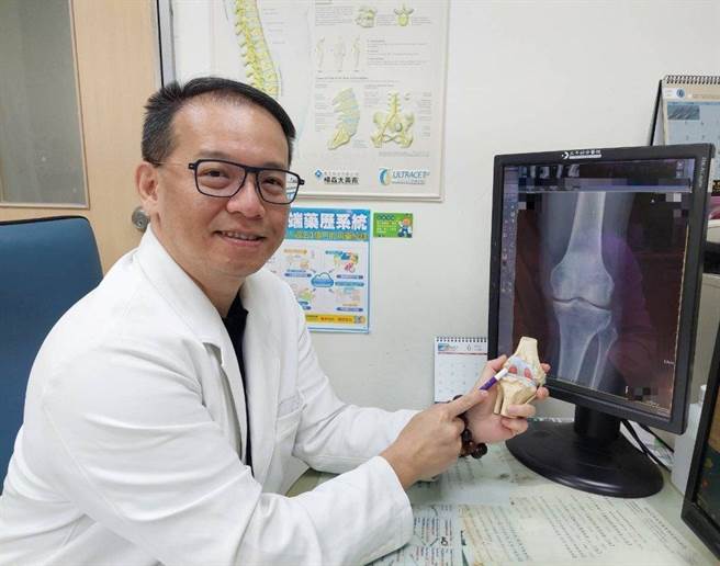 罗浩儒医师分享，可用护膝保护膝关节，也可补充软骨营养品做保健。（大千医院提供／李京升苗栗传真）