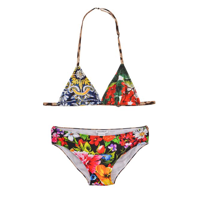 微风精品线上DOLCE & GABBANA KIDS 女童两件组泳衣泳裤，推荐价5300元。（微风提供）