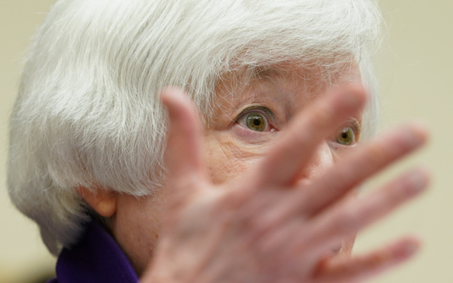 2023年6月13日美国财政部长叶伦于眾议院金融服务委员会听证会上作证。（路透社）