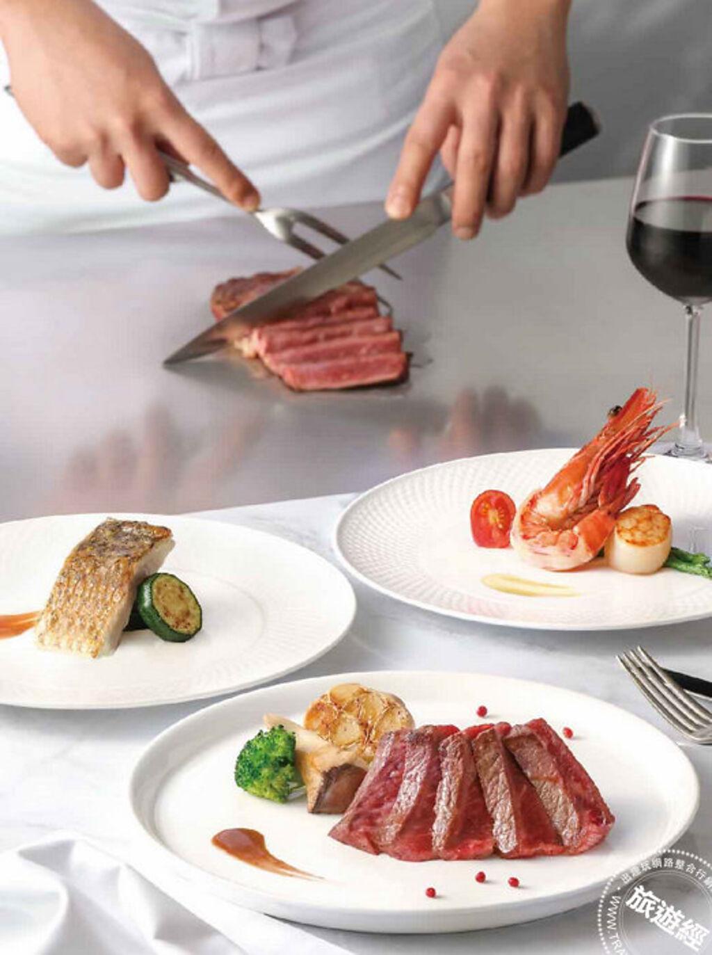 夏慕尼推出全新期間限定「法式饗宴套餐」，可同時享受到兩種牛排「老饕牛排」與「肋眼牛排」加上三款海鮮。（圖／王品集團）