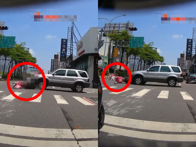 台南市一名外送员上月在中华东路一处路口停等红灯时，疑似等不及就闯红灯，遭右侧一辆迎面驶来的休旅车撞上，外送员当场喷飞跌坐路中。（翻摄自YouTube频道「WoWtchout - 地图型行车影像分享平台」）