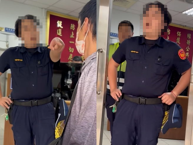 女子在警局拍下报案画面后遭告知不能拍照，她随即道歉并删除照片，但她事后爆料，当时有另名员警态度嚣张，指着她一阵谩骂。（翻摄自脸书「爆料公社」）