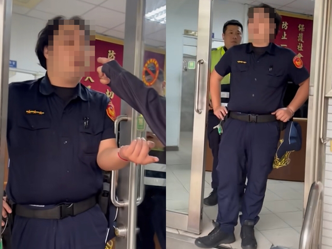 女子在警局拍下报案画面后遭告知不能拍照，她随即道歉并删除照片，但她事后爆料，当时有另名员警态度嚣张，指着她一阵谩骂。（翻摄自脸书「爆料公社」）