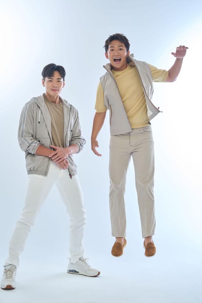 禾浩辰（左）與蔡昌憲是天龍地虎一對寶，為實境節目增添不少「笑」果，拍攝Kiton男裝時尚專題歡樂入鏡。（JOJ PHOTO攝，專題企畫／中時時尚）