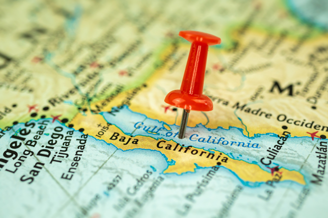 加利福尼亚湾（Gulf of California）今天发生规模6.4地震。（图/ shutterstock）