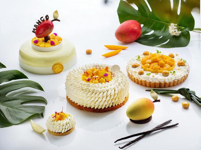 台北文华东方酒店严选台湾优质爱文芒果，于文华饼房推出多款迎接夏日午后的精品级美点。（图／台北文华东方酒店提供）