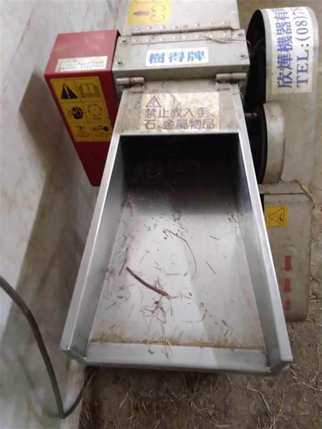 龙潭高中实习农场意外，高二生手掌遭切割机绞碎截肢。(校方提供）