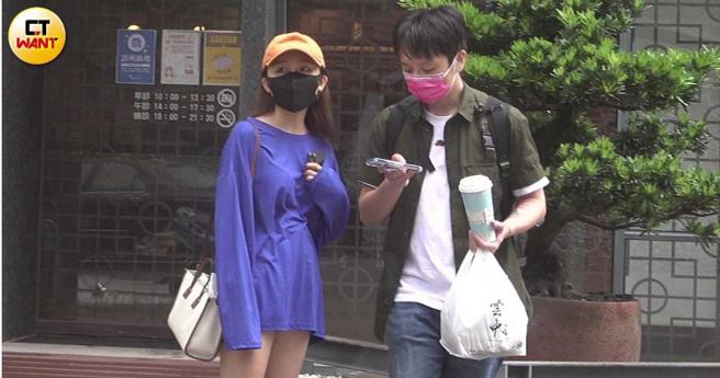 看完中医后张若凡与男性友人步出诊所，明显看出她纸片人的身型。（图／本刊摄影组）