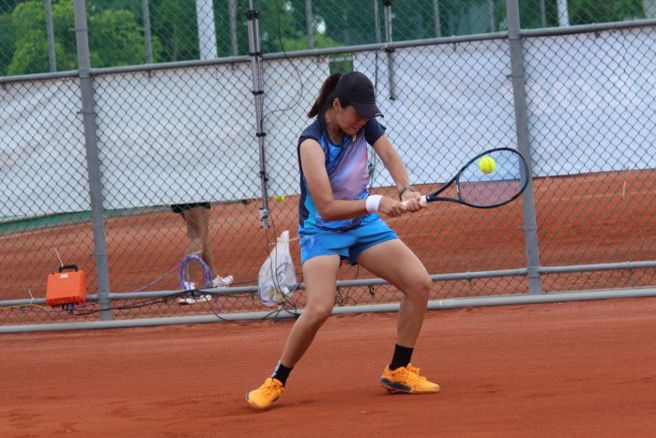 台灣網球女將王兆宜擊敗會外賽第2種子凡波佩爾，晉級台塑盃女網賽會內賽。（中華網協提供）