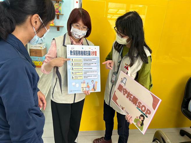 台南市教育局走進幼兒園宣導託藥5步驟。（台南市教育局提供／曹婷婷台南傳真）