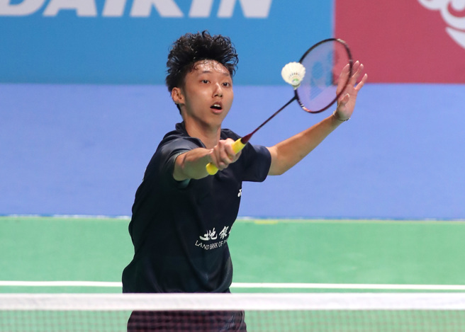 苏力扬在2023台北羽球公开赛晋级男单16强。（郑任南摄）