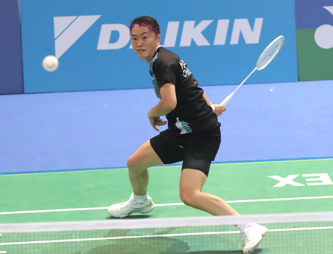许玟琪在台北羽球公开赛首轮3局饮恨。（郑任南摄）