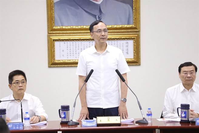 國民黨主席朱立倫今在中常會上致詞。（文傳會提供）