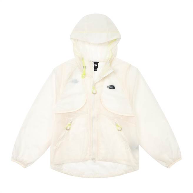 The North Face北面UE女款米白色防潑水休閒連帽外套，官網價8380元。（The North Face提供）