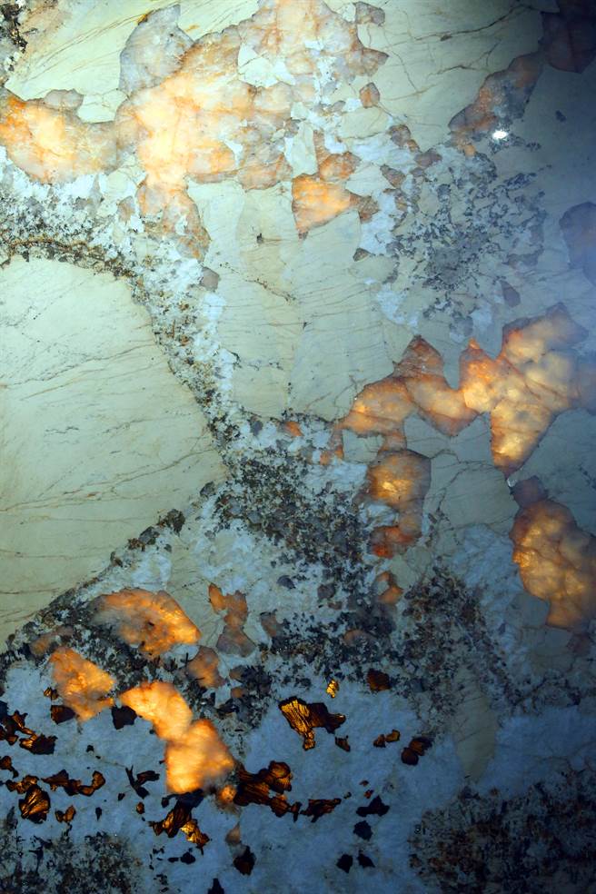 全台第一家奢石美学馆《M Museo》于新北市八里盛大开幕，每块石材造价不菲，图案宛如克林姆的画作。（邓博仁摄）