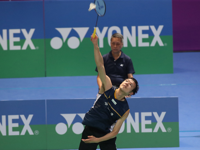 王子维晋级台北羽球公开赛男单16强。（郑任南摄）