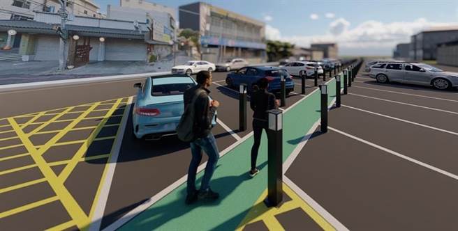 花莲县政府上月将明义街与自由街中间逾100个停车格画上槽化线禁止停车，引发民怨，经建设处赶工刨铺路面、绘制标线，已在端午连假前夕完成工程，即日起开放免费使用。（花莲县政府提供／罗亦晽花莲传真）