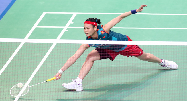 戴资颖精彩发挥，晋级台北羽球公开赛女单8强。（郑任南摄）