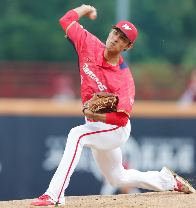 味全龍投手吳俊杰。（季志翔攝）