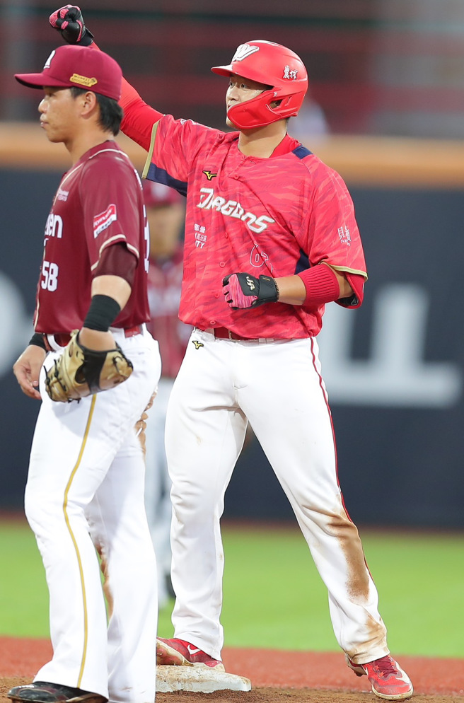 味全龍捕手蔣少宏。（季志翔攝）