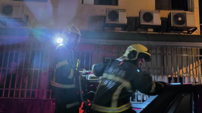 竹北再飘瓦斯味，且距离24日发生气爆的帝王至尊社区大楼不到百公尺。（新竹县消防局提供／邱立雅竹县传真）