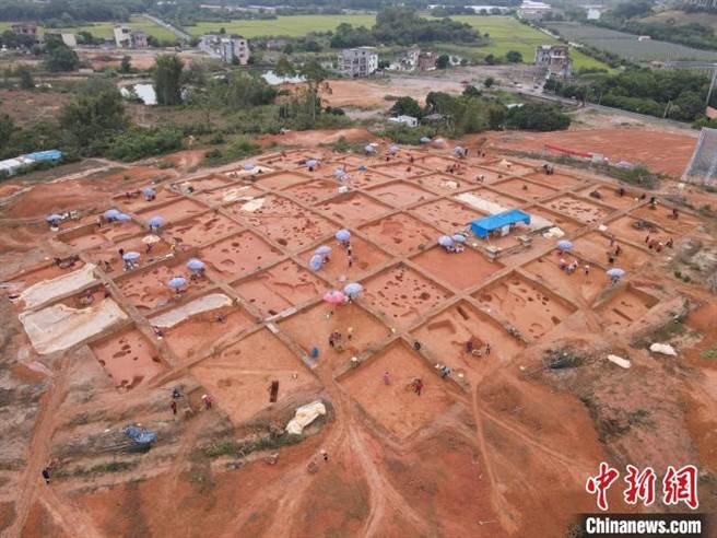 廣州考古發現珠三角面積最大的商時期文化遺存，實際發掘面積共計1萬3500平方公尺。（中新社）
