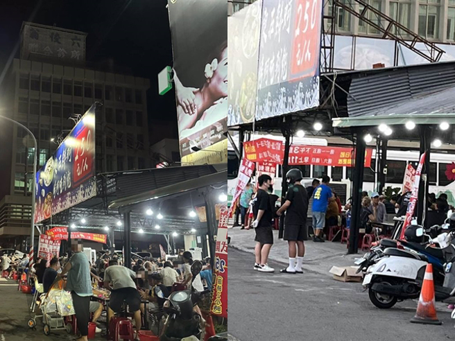 一位网友发现高雄热炒店占用马路。（翻摄自爆怨2公社脸书）
