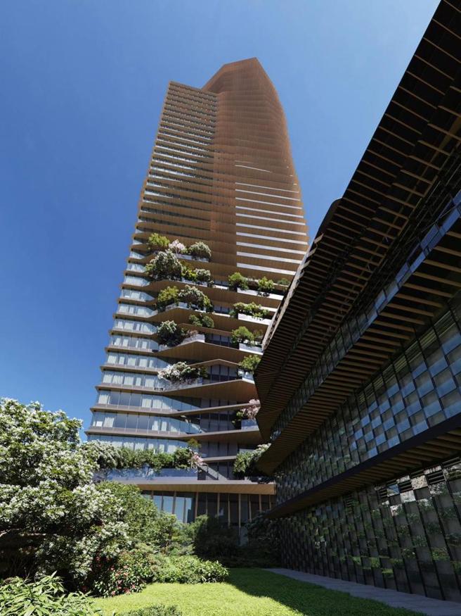 （聯聚建設第三季預計推出七期第二棟頂級商辦作品「聯聚中維大廈 Kuma Tower」，引起業界的關注！圖為示意圖。圖／業者提供）