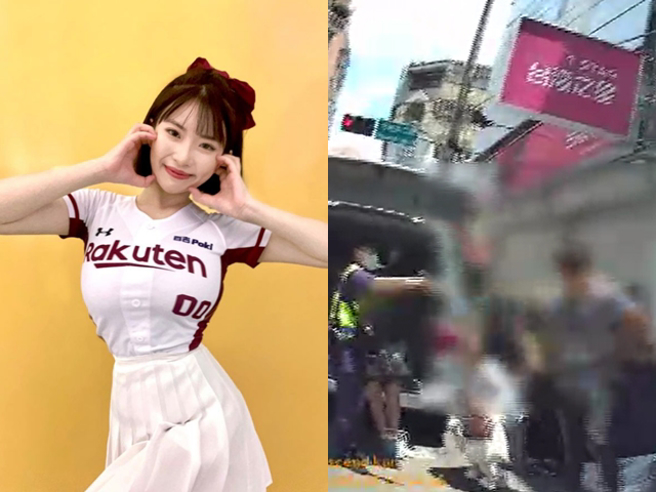 「二垒妹」江宛庭，本月20日找了彭姓友人等人为张姓摄影师男友庆生，还设计了「街边掳人」的桥段想给张男惊喜，却因动作太大引发警察到场。（翻摄画面）