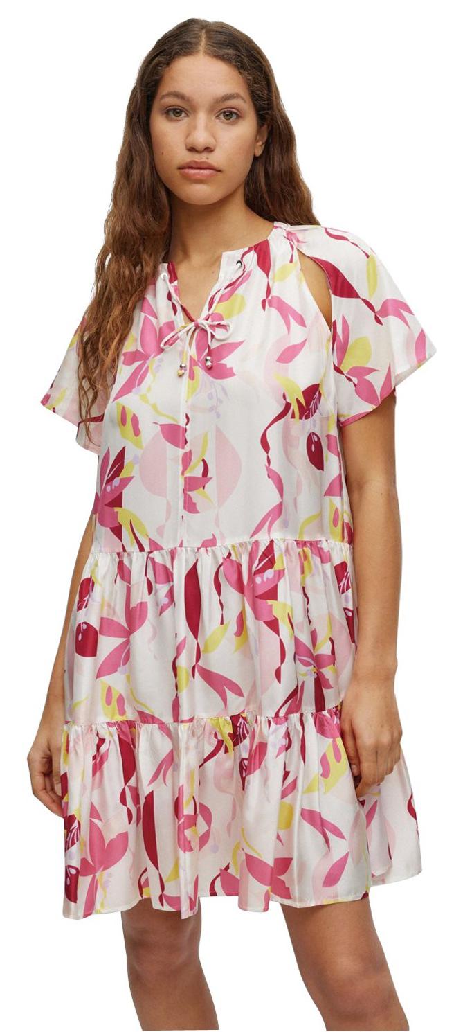 SOGO忠孝館BOSS真絲印花洋裝，推薦價2萬1900元。（SOGO提供／吳奕萱台北傳真）