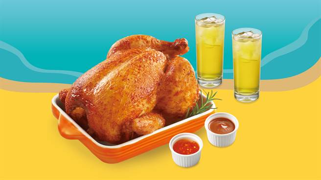 21Plus香草烤鸡分享餐加1元可一同带走薯条和紫玉地瓜球。（21Plus提供／朱世凯台北传真）