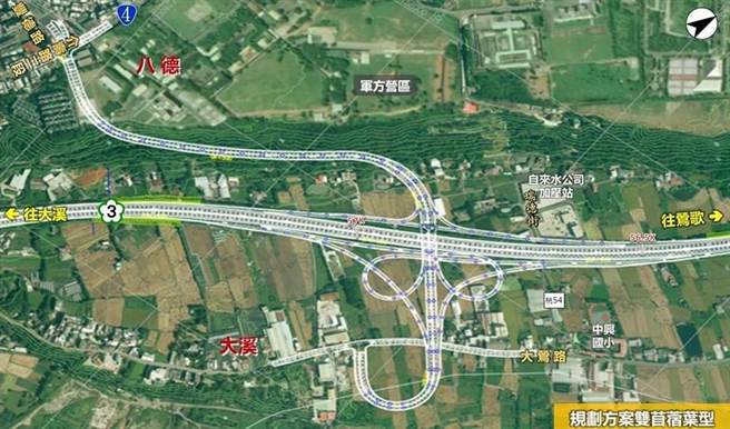 国道3号增设八德交流道，环境影响评估审查委员会28日审查通过。(交通局提供／蔡依珍桃园传真)