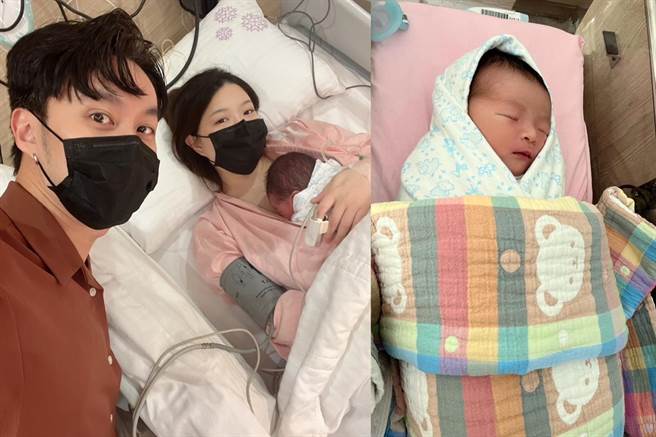 张雁名与老婆喜迎儿子地瓜球。（伊林娱乐提供）