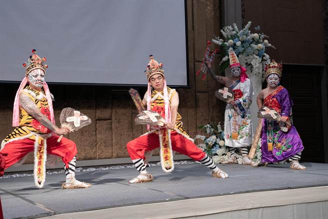 嘉义市政府到泰国行销观光，嘉义城隍庙家将团表演八家将文化。（嘉义市政府提供／廖素慧嘉市传真）