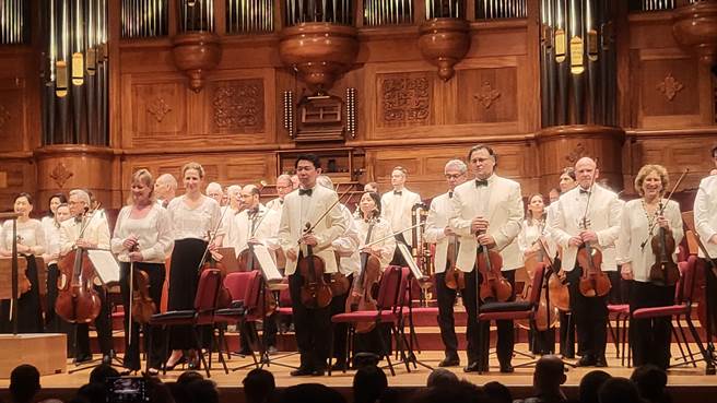 相隔5年，北美五大交响乐团之一纽约爱乐再度来台，今（28日）晚在台北国家音乐厅演出第一场。（李欣恬摄）