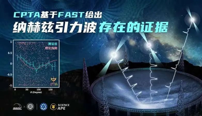 在深入分析FAST收集的3年5个月的资料之后，中国研究团队找到了纳赫兹引力波存在的关键证据。（图／快科技）