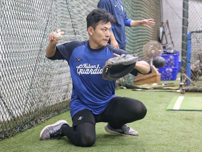 富邦悍将捕手戴培峰。（杜宜谙摄）