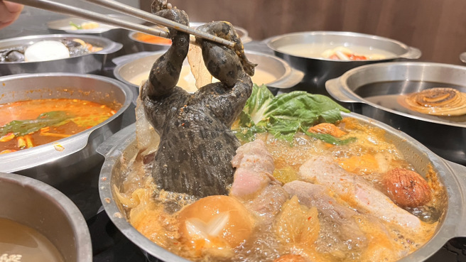 千葉火鍋1日開賣限時一個月的青蛙火鍋，不少網友直言看到反胃，活動結束前不會光顧，但也有少部分人積極詢問有供應的分店。(圖／千葉火鍋臉書)