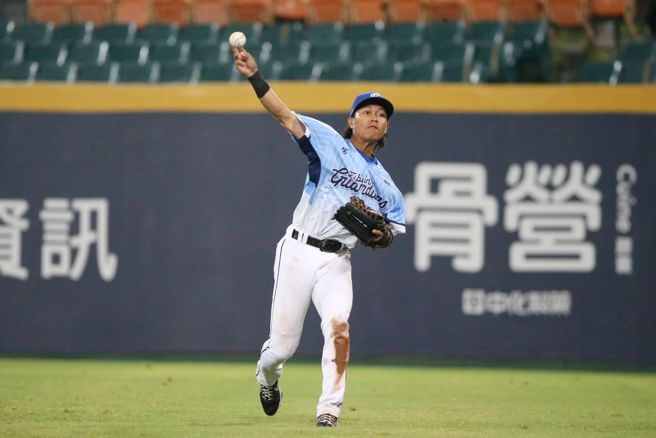 富邦悍将外野手周佳乐。（杜宜谙摄）