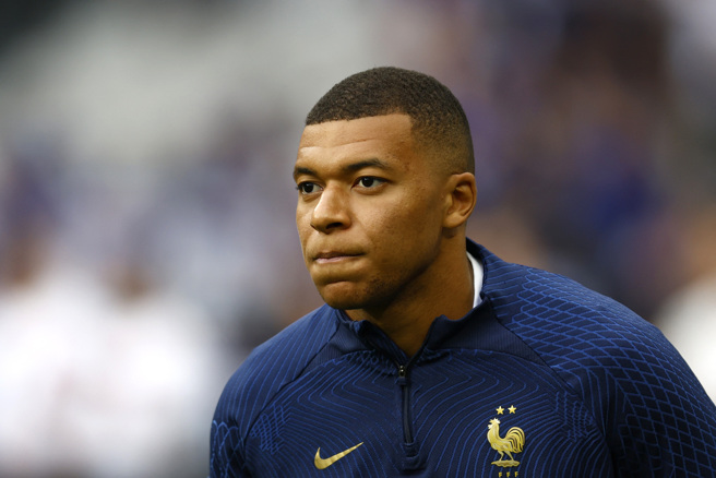 法国足坛巨星姆巴佩。（资料照／路透社）
