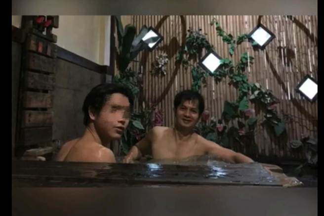 吕嘉兴主动提供当初为男模剪接宣传的泡汤影片。（摘自吕嘉兴提供影片）