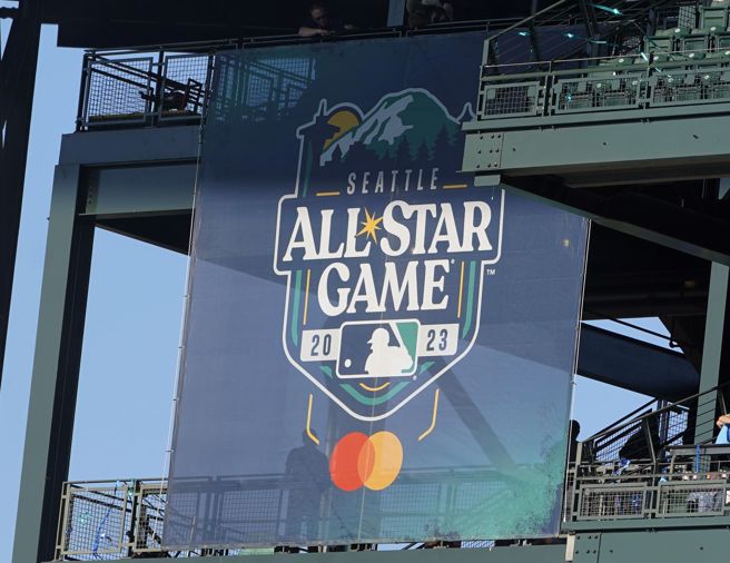 大联盟2023年全明星赛看板。（美联社）