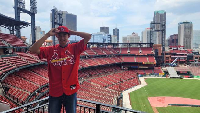 林振玮是红雀队队史首位台湾球员。（展逸国际企业提供）