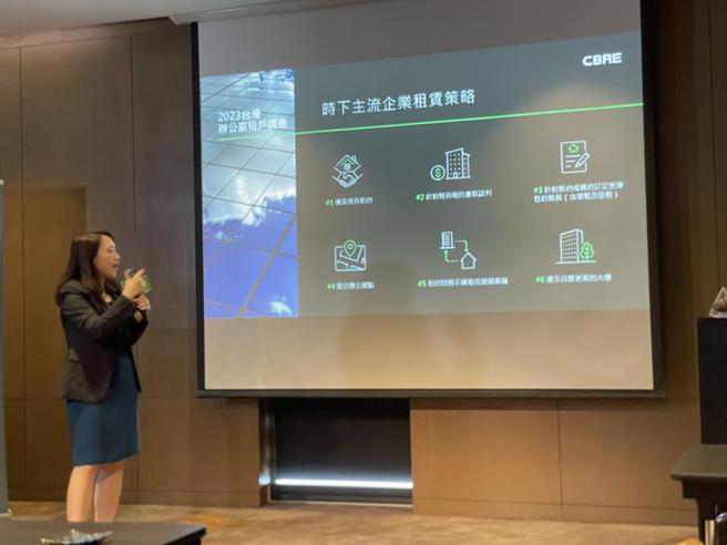 （世邦魏理仕研究部主管李嘉玶今(4)日表示，2024年上半年，有利承租方的时代，将会来临。图∕蔡惠芳）