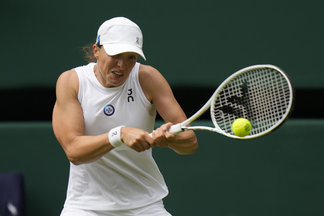 波兰球后斯威雅蒂直落二克敌 晋级温网第三轮。(图/美联)