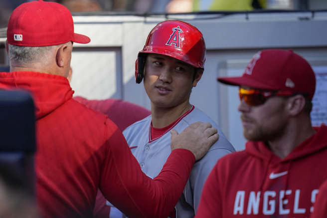 大谷翔平进入7月手感不再。（美联社）