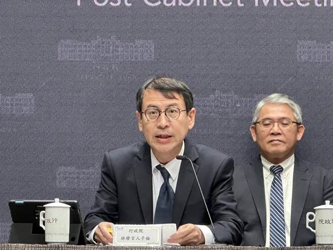 行政院發言人林子倫。（黃婉婷攝）