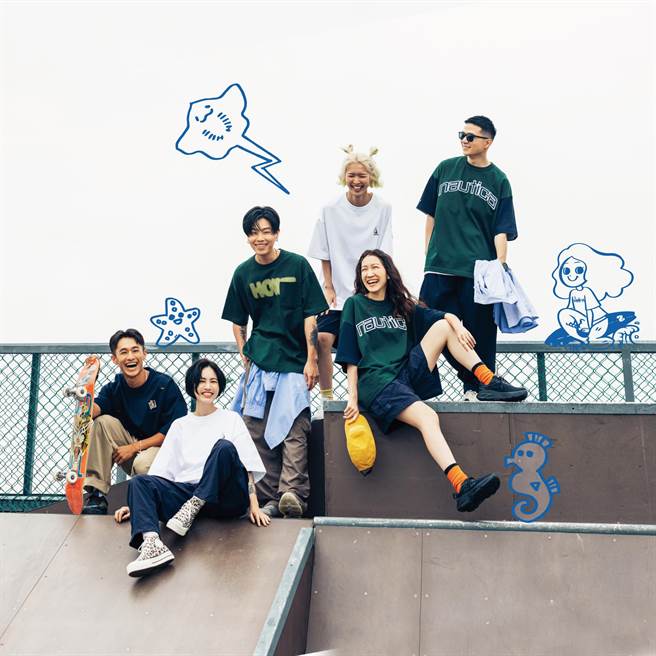 Nautica与6位来自不同领域的创作者、艺术家及运动家合作推限量联名单品。（NAUTICA提供／朱世凯台北传真）