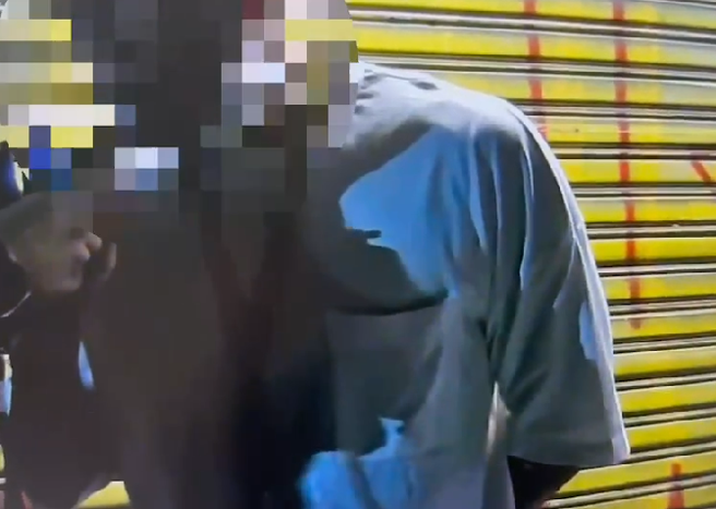 本土劇男星陳志強酒駕被逮畫面曝光  ，因「沒繫安全帽扣」才遭攔。(戴志揚翻攝)